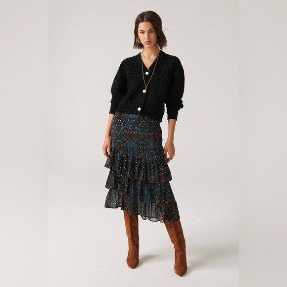 NEW Ba&Sh Bash Aude Wool Blend Cardigan in Black | size 1 / S - Picture 3 of 10